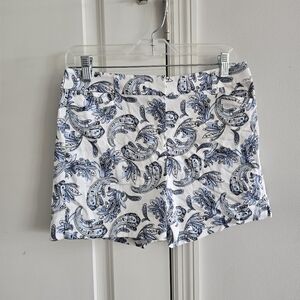 White House Black Market 5" Sateen Short In White White With Bell Flower